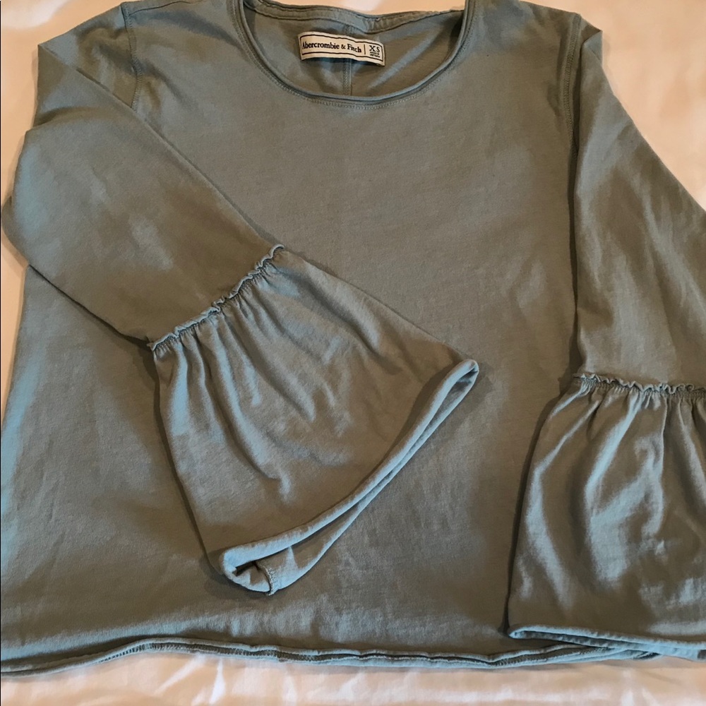 Abercrombie & Fitch Long Sleeve Slate Green Shirt